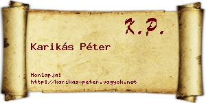 Karikás Péter névjegykártya