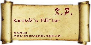 Karikás Péter névjegykártya